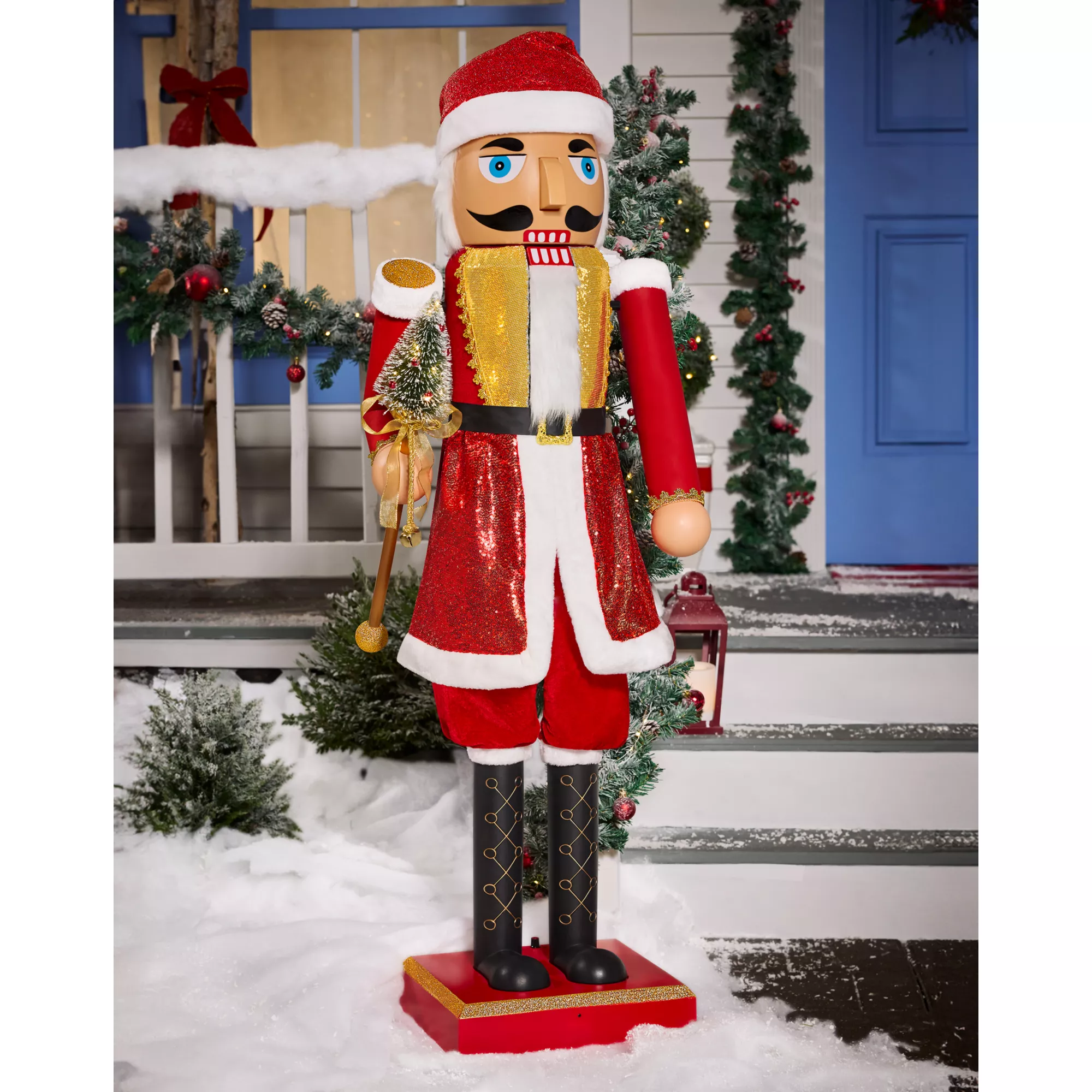 5 Ft 2 In Collapsible Animated Santa Claus Nutcracker at Spirit Halloween