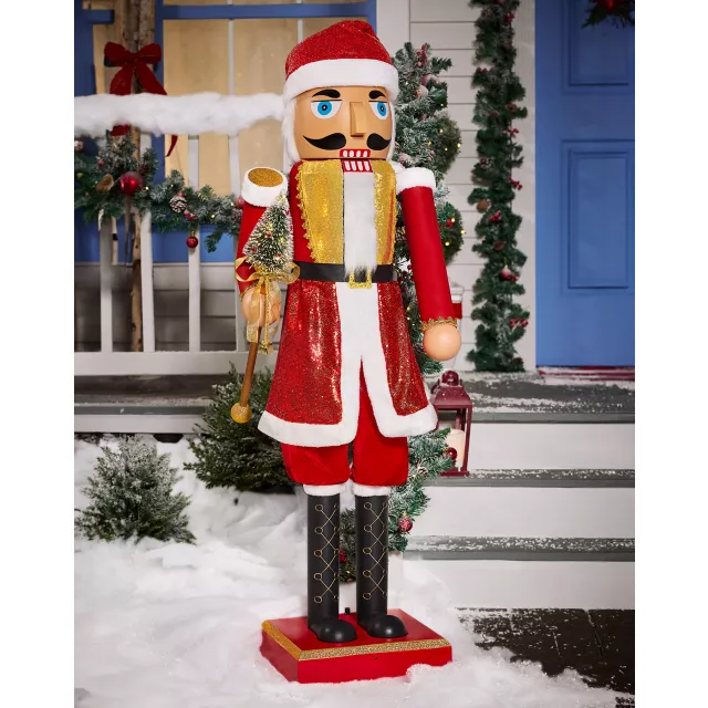 5 Ft 2 In Collapsible Animated Santa Claus Nutcracker at Spirit Halloween