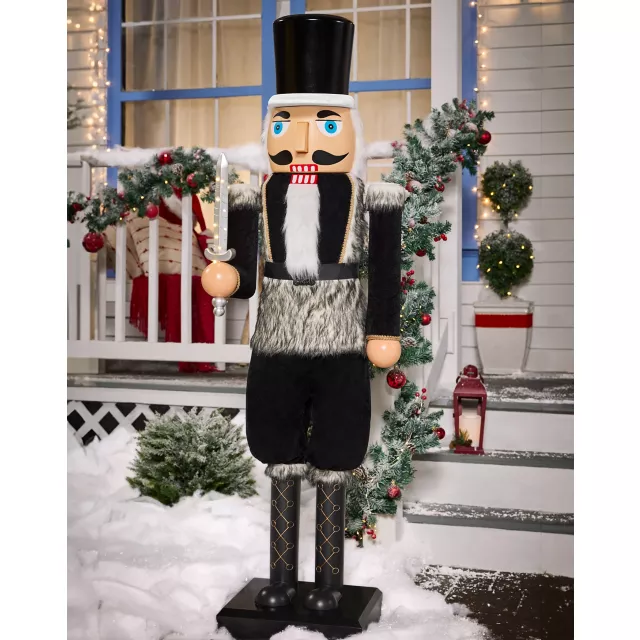 5 Ft 2 In Light-Up Collapsible Animated Black Soldier Nutcracker at Spirit Halloween