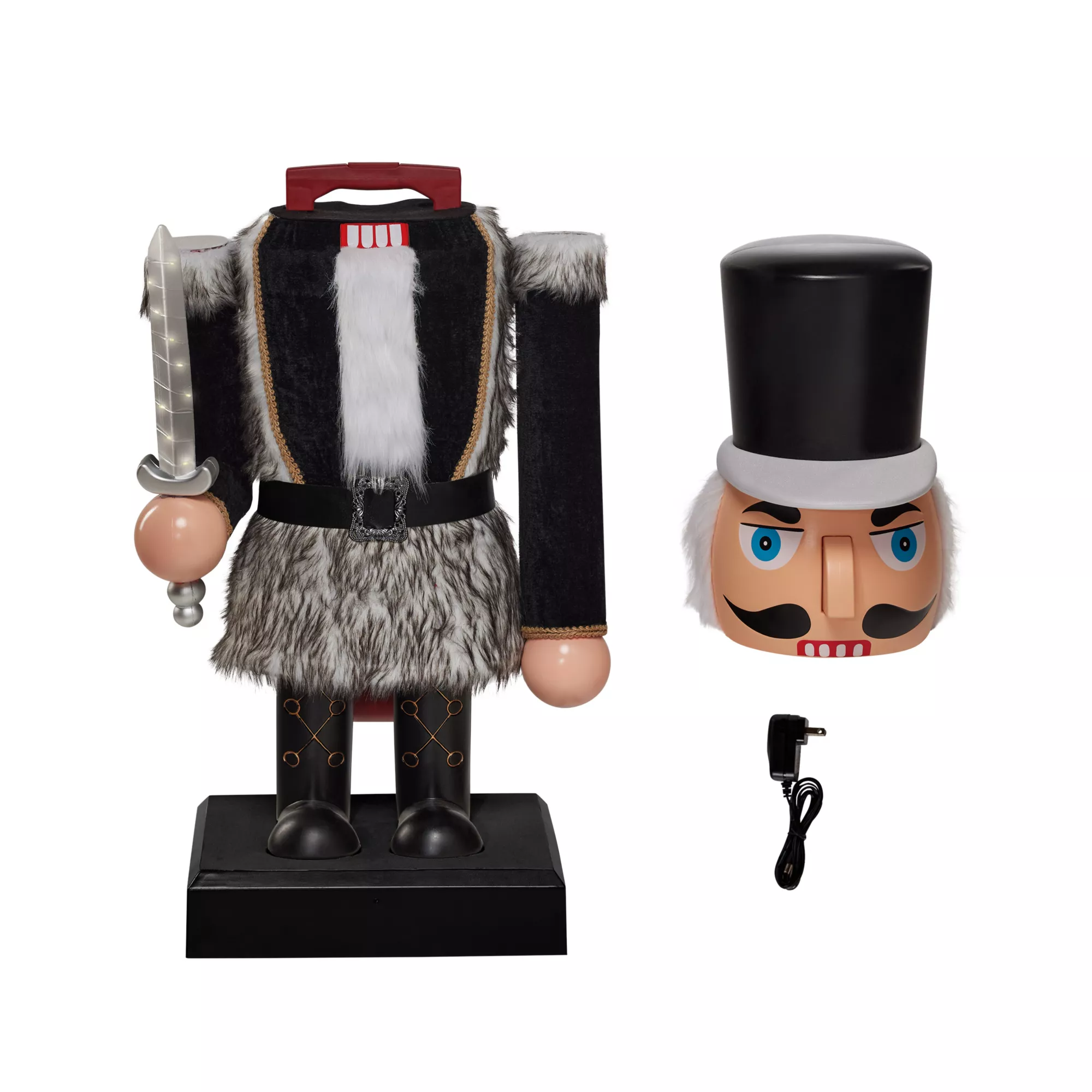 5 Ft 2 In Light-Up Collapsible Animated Black Soldier Nutcracker at Spirit Halloween