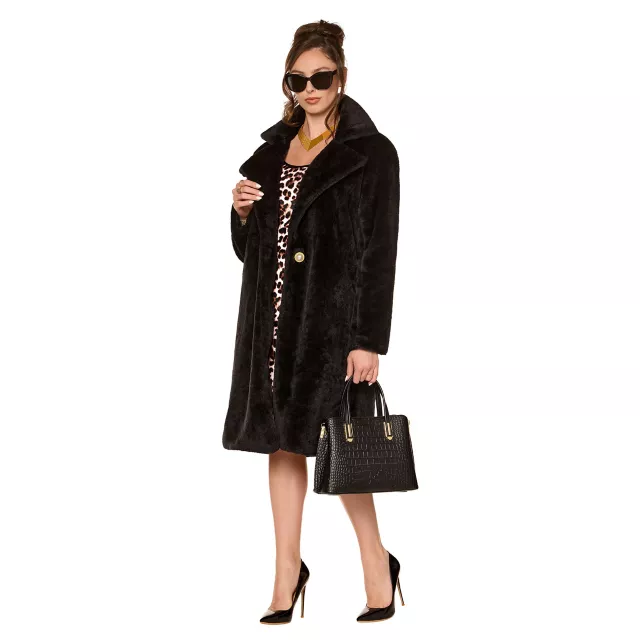 Adult Black Faux Fur Coat at Spirit Halloween