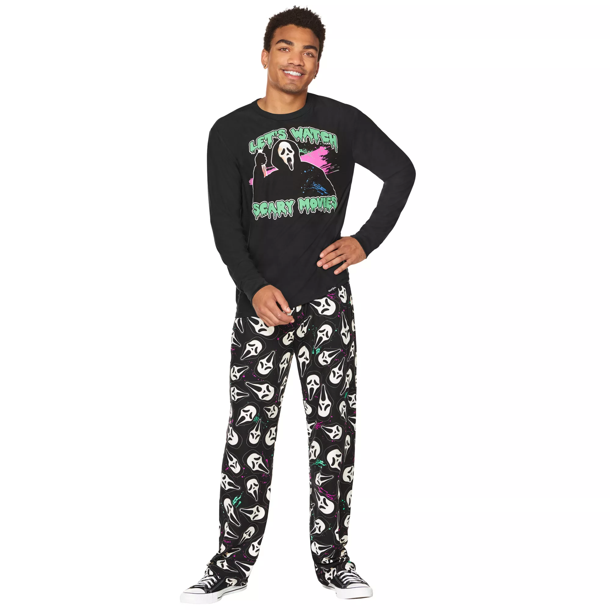 Adult Ghost Face Scary Movie Pajama Set at Spirit Halloween