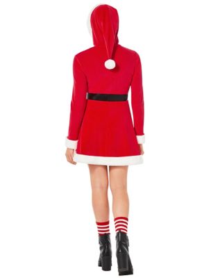 christmas dress with santa Adult Hooded Christmas dress featuring a
