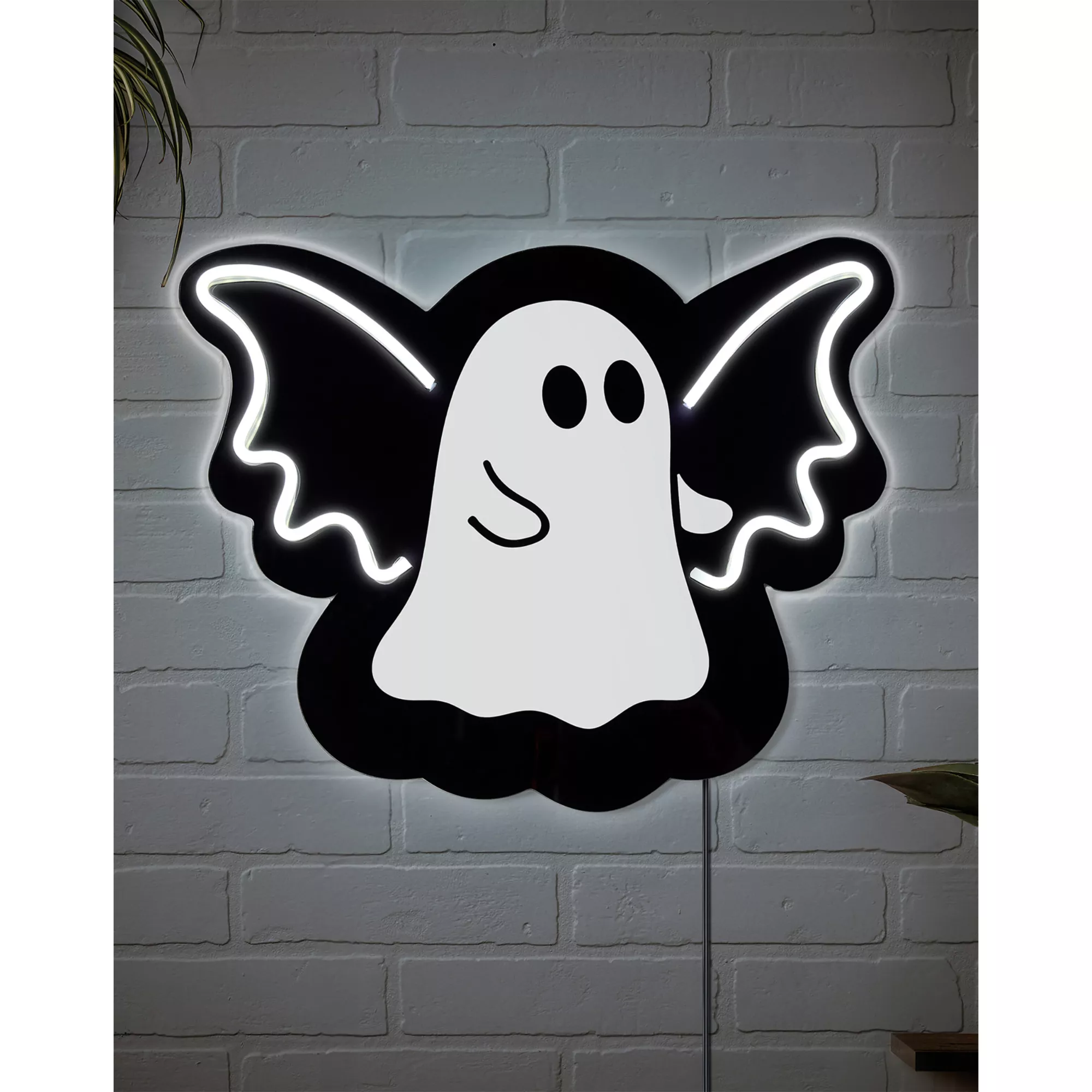 Ghost Bat Neon LED Light-Up Sign at Spirit Halloween