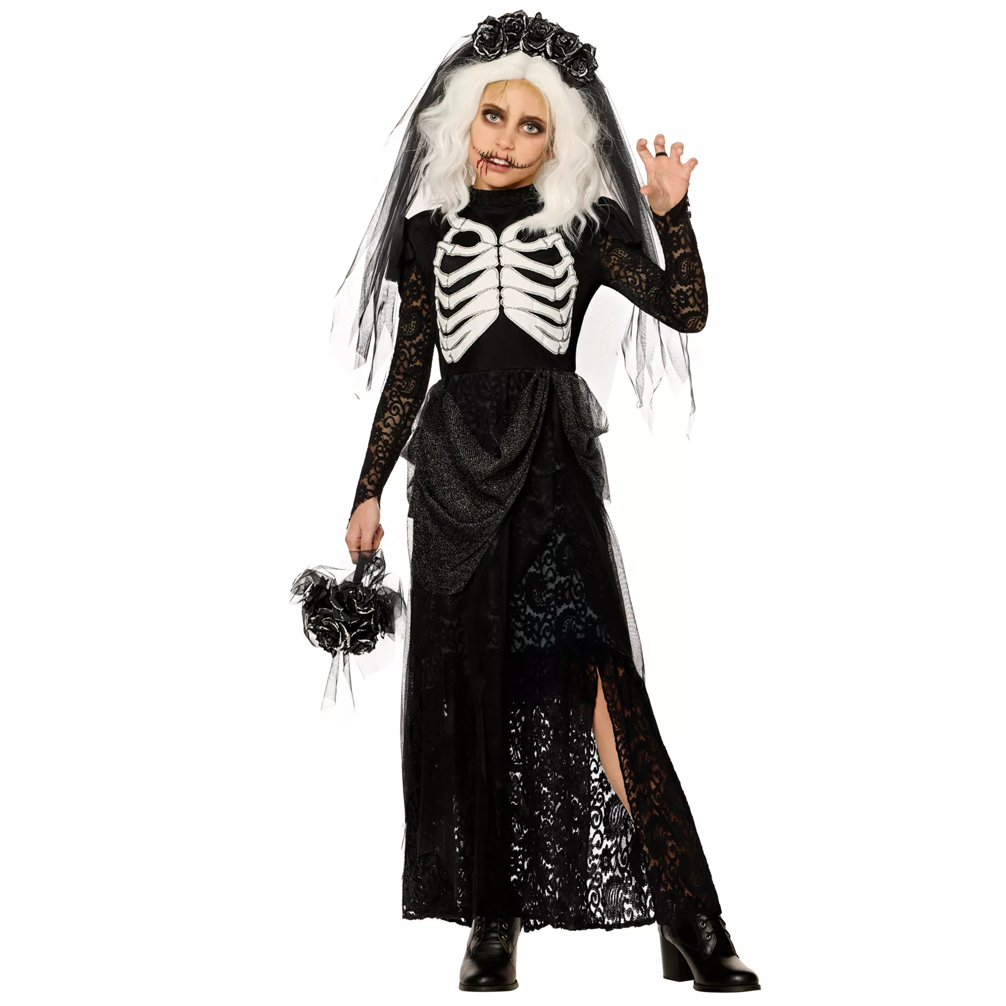 Kids Zombie Skeleton Bride Costume at Spirit Halloween