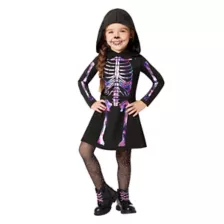 Toddler Pastel Skeleton Hooded Dress Costume at Spencer's