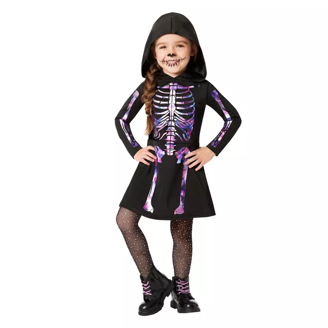 Toddler Pastel Skeleton Hooded Dress Costume at Spencer's