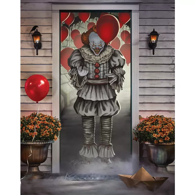 Pennywise Balloons Door Cover - IT at Spirit Halloween