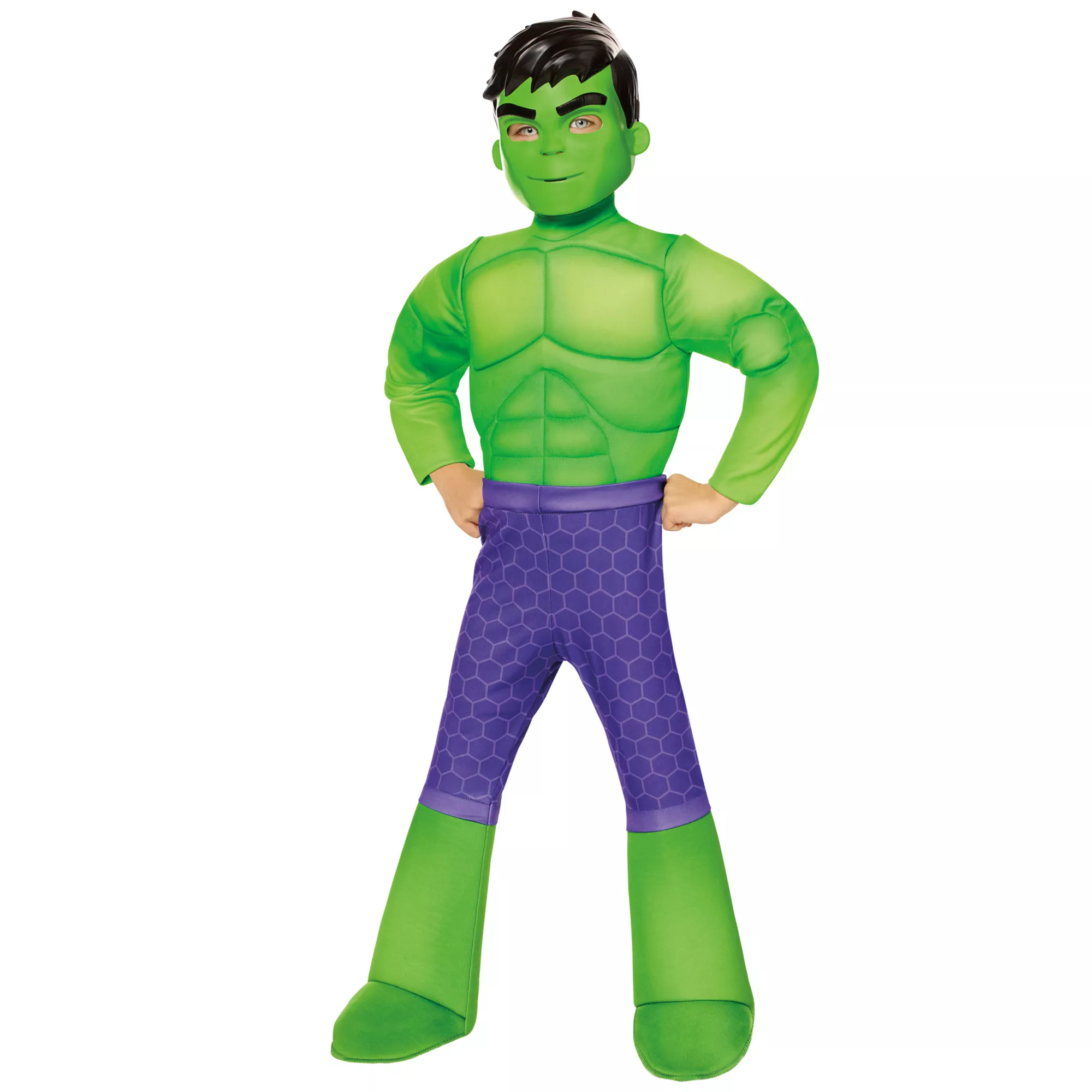 Toddler Hulk Muscle Jumpsuit Costume - Spidey and His Amazing Friends at Spirit Halloween