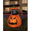 3 Ft 7 In Light-Up Animated Rising Pumpkin Cat Inflatable Decoration at Spirit Halloween