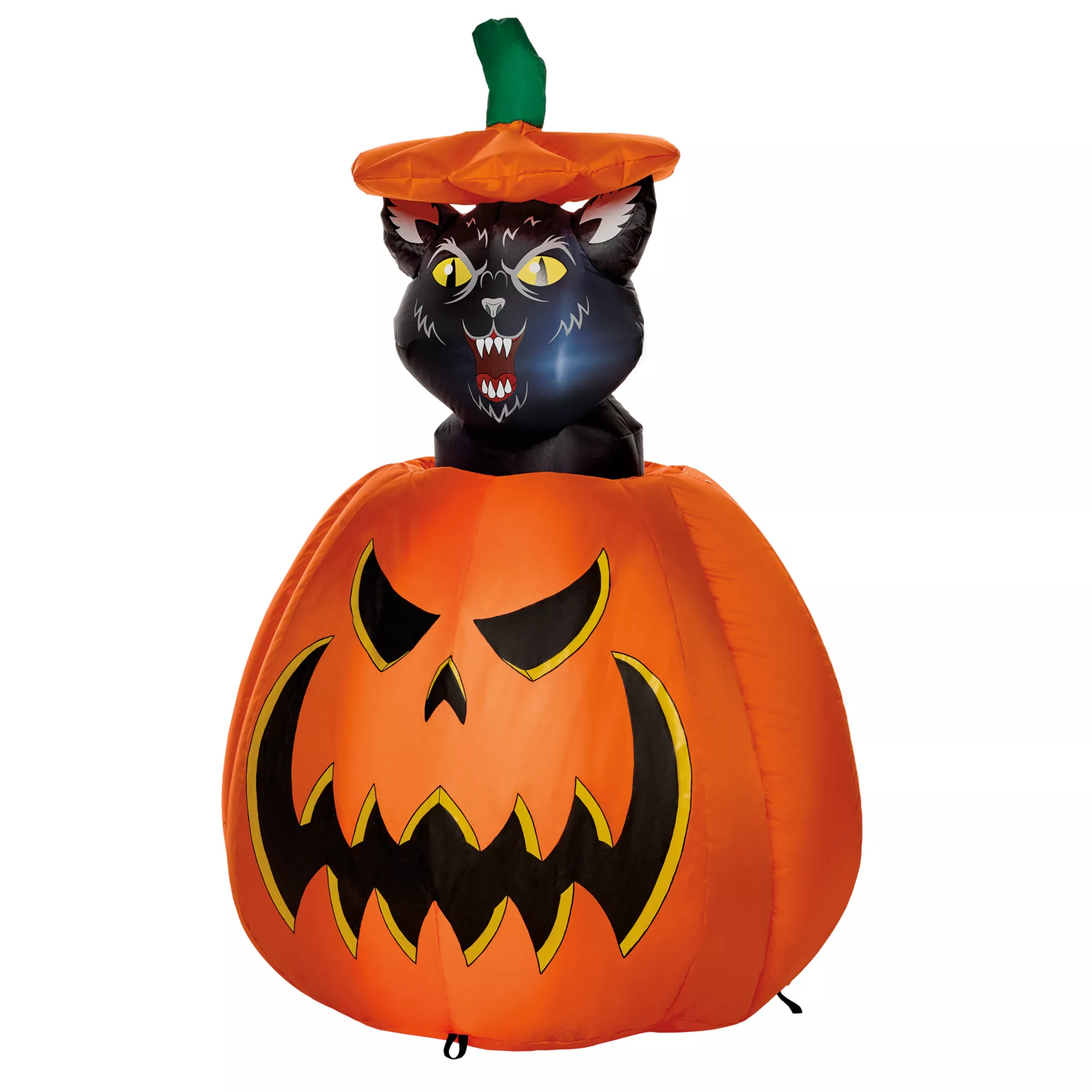 3 Ft 7 In Light-Up Animated Rising Pumpkin Cat Inflatable Decoration at Spirit Halloween