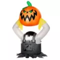 5 Ft 6 In Light-Up Pumpkin Scarecrow Inflatable Decoration at Spirit Halloween