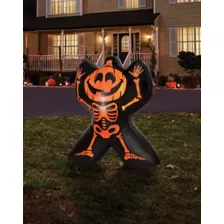 2 Ft Light-Up Jack-O-Lantern Skeleton Inflatable Decoration at Spirit Halloween