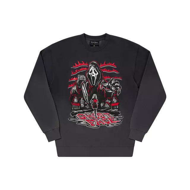 Ghost Face Ombre Crewneck Sweatshirt at Spirit Halloween