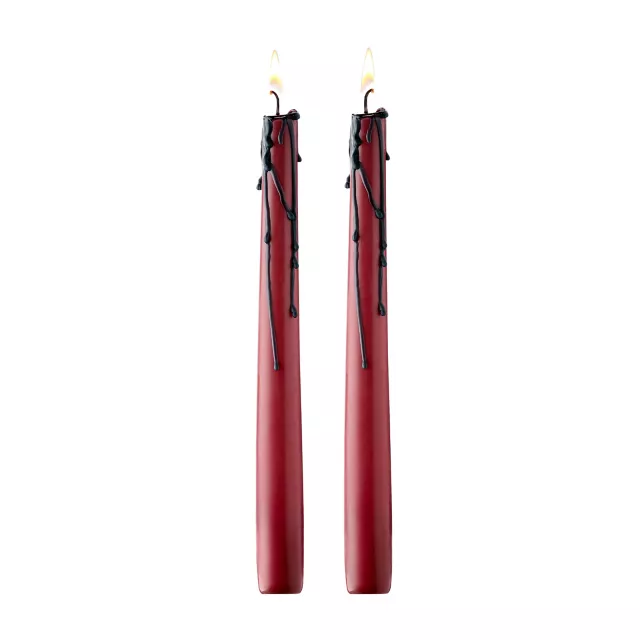 Enchant Red And Black Drip Taper Candles - 2 Pack at Spirit Halloween