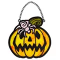Stained Glass Spider Pumpkin Sun Catcher at Spirit Halloween