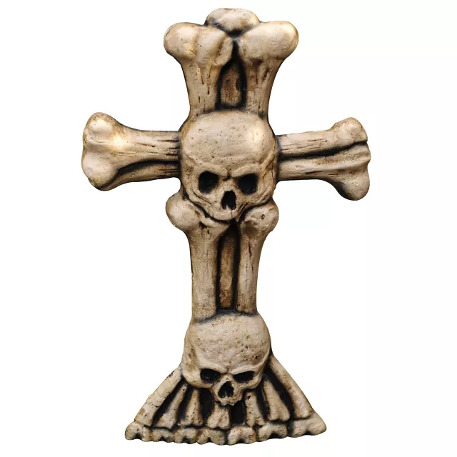 21 Inch Skull Bones Cross Tombstone at Spirit Halloween