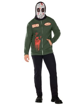 80s Horror Movie Zipper Hoodies Jason Voorhees Mask Full Zip