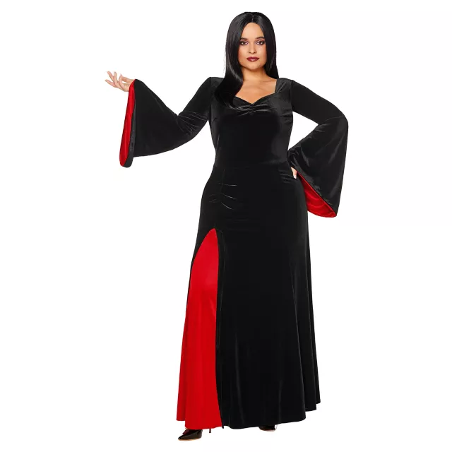 Adult Morticia Addams Dress Costume -  Wednesday at Spencer's