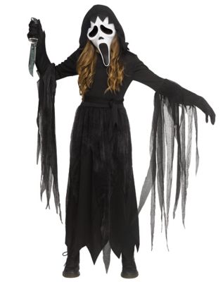 Kids Ghost Face Jersey Dress Costume