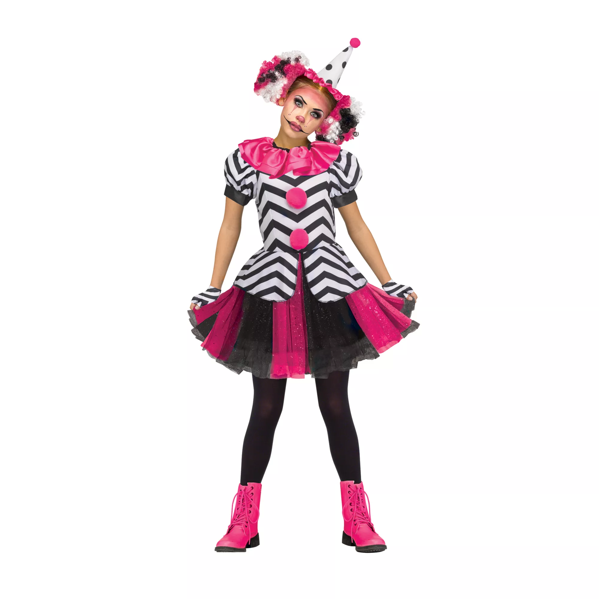 Kids Black and Pink Clown Dress Costume at Spirit Halloween