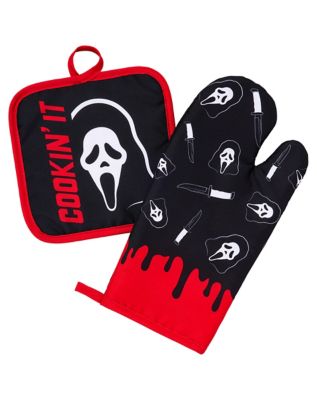Ghost Face Oven Mitt and Pot Holder Set