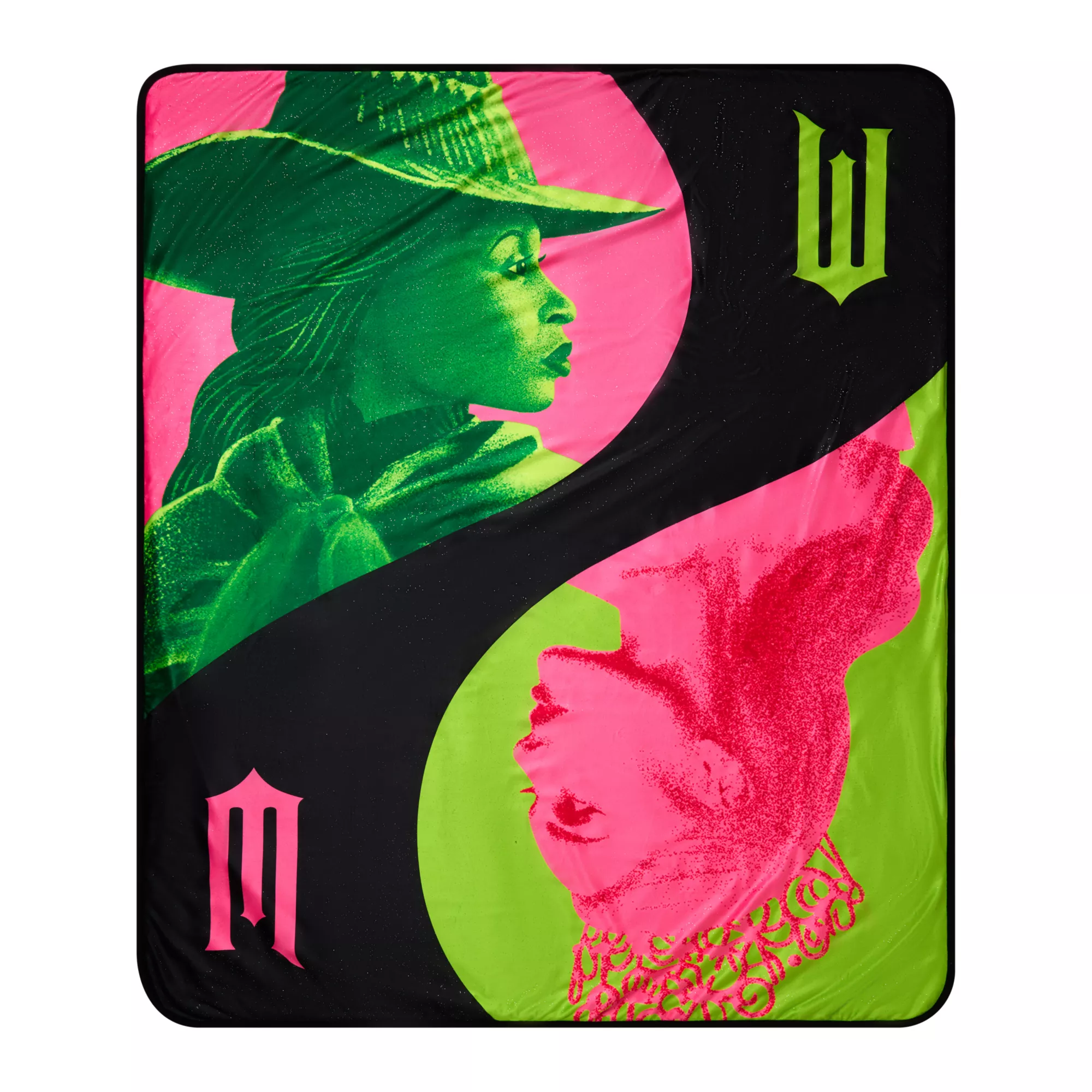 Reversible Glinda and Elphaba Fleece Blanket -  Wicked at Spencer's
