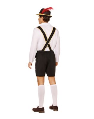 Men’s Oktoberfest Lederhosen Bundhosen – Dark Brown 100% Suede Leather, German Tracht #SEPPL