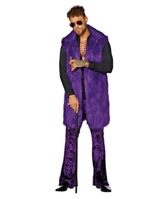 Adult Fuzzy Purple Vest Jacket