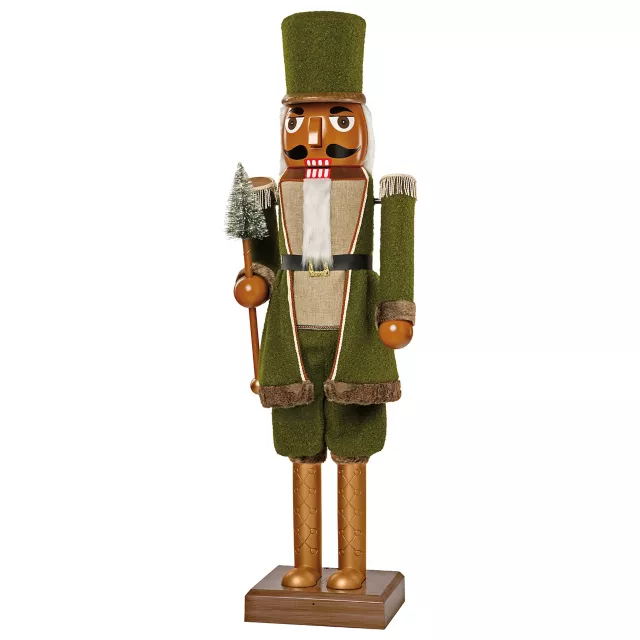 5 Ft 3 In Collapsible Animated Green Bouclé Nutcracker at Spirit Halloween
