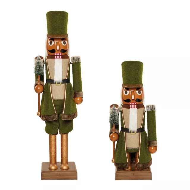 5 Ft 3 In Collapsible Animated Green Bouclé Nutcracker at Spirit Halloween