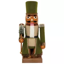 5 Ft 3 In Collapsible Animated Green Bouclé Nutcracker at Spirit Halloween