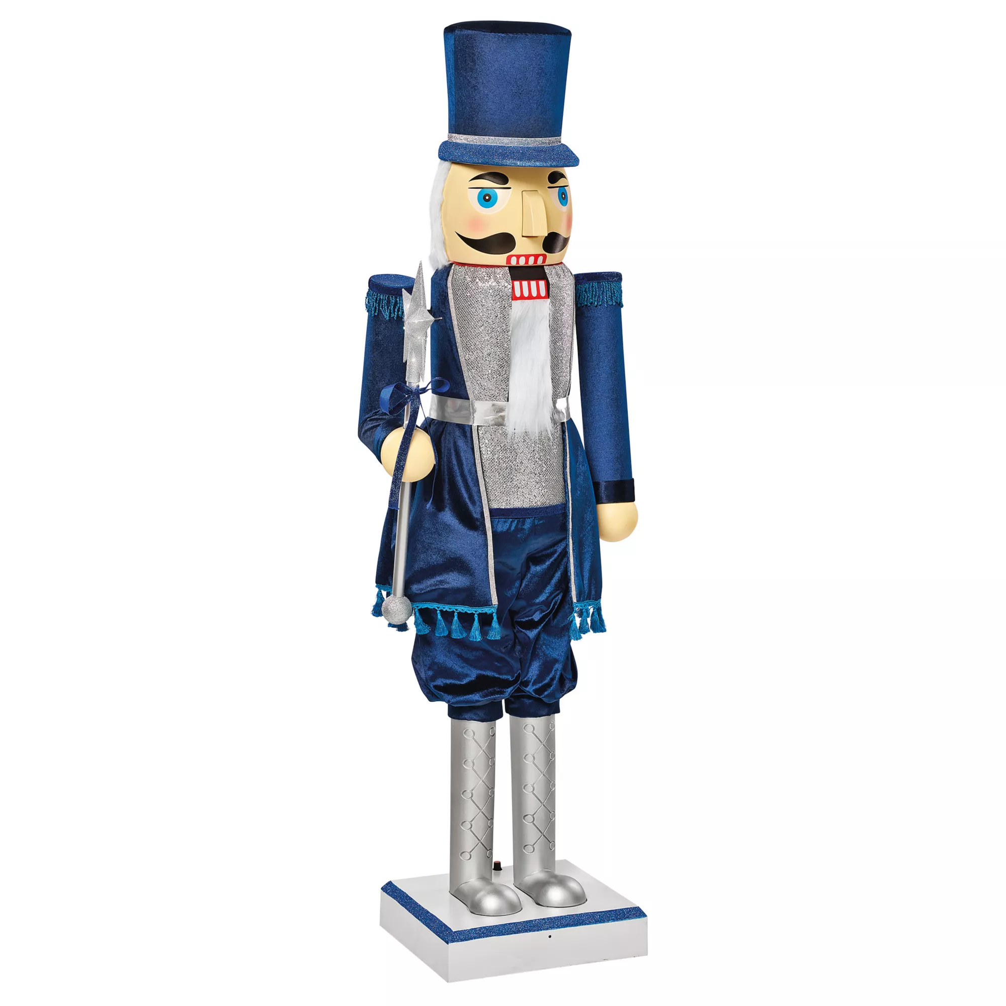 5 Ft 2 In Collapsible Animated Navy Blue Nutcracker at Spirit Halloween