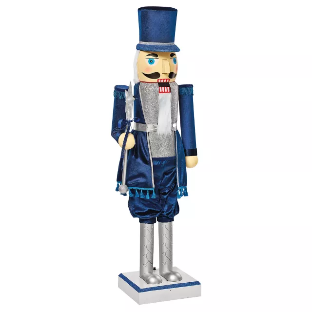 5 Ft 2 In Collapsible Animated Navy Blue Nutcracker at Spirit Halloween
