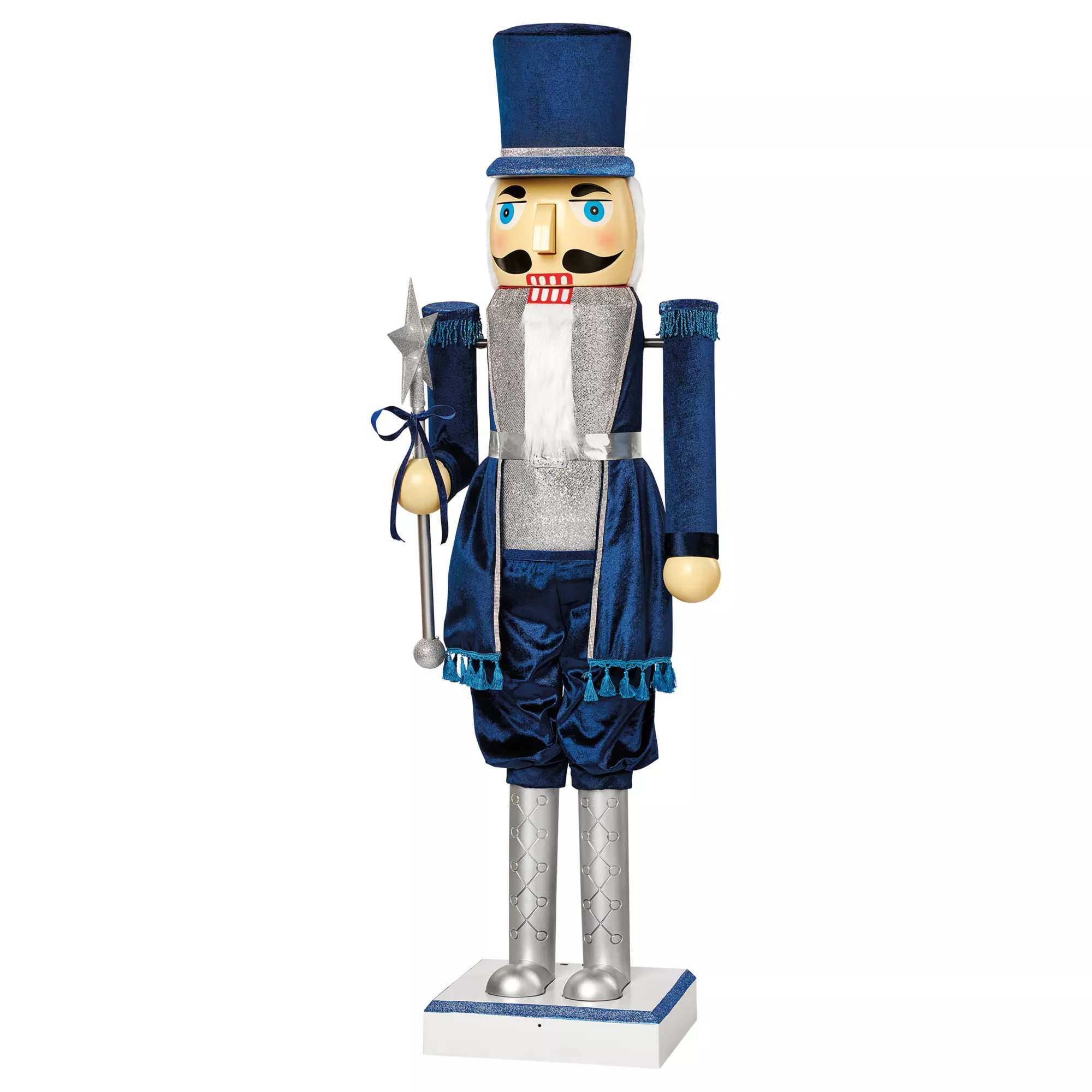 5 Ft 2 In Collapsible Animated Navy Blue Nutcracker at Spirit Halloween