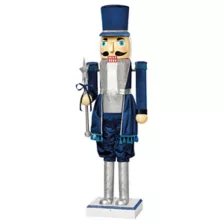 5 Ft 2 In Collapsible Animated Navy Blue Nutcracker at Spirit Halloween