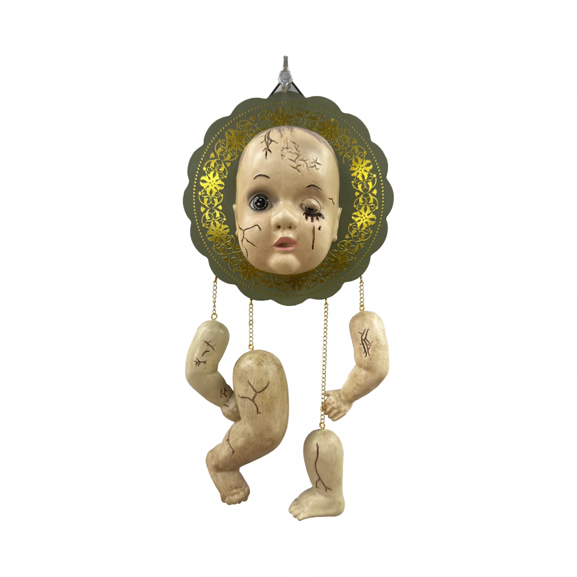 Broken Doll Hanging Sign at Spencer's