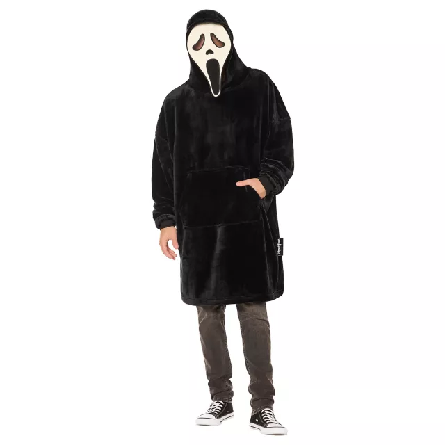 Glow in the Dark Ghost Face Hooded Blanket at Spirit Halloween