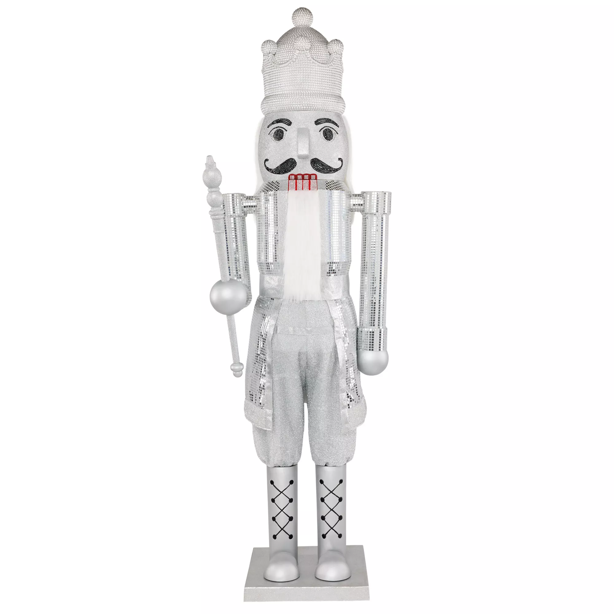 7 Ft Silver Bling Bluetooth Compatible Nutcracker Animatronic at Spirit Halloween