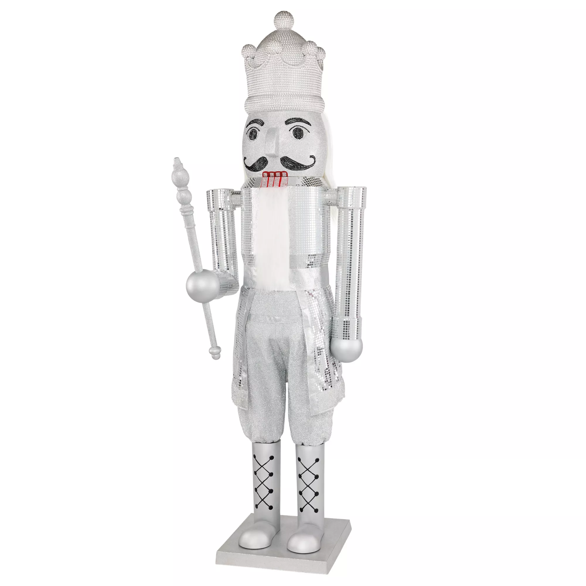 7 Ft Silver Bling Bluetooth Compatible Nutcracker Animatronic at Spirit Halloween