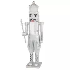 7 Ft Silver Bling Bluetooth Compatible Nutcracker Animatronic at Spirit Halloween