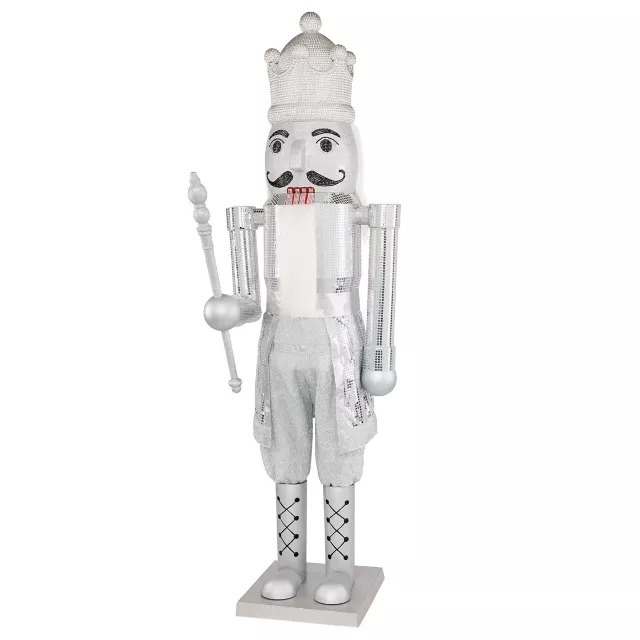 7 Ft Silver Bling Bluetooth Compatible Nutcracker Animatronic at Spirit Halloween