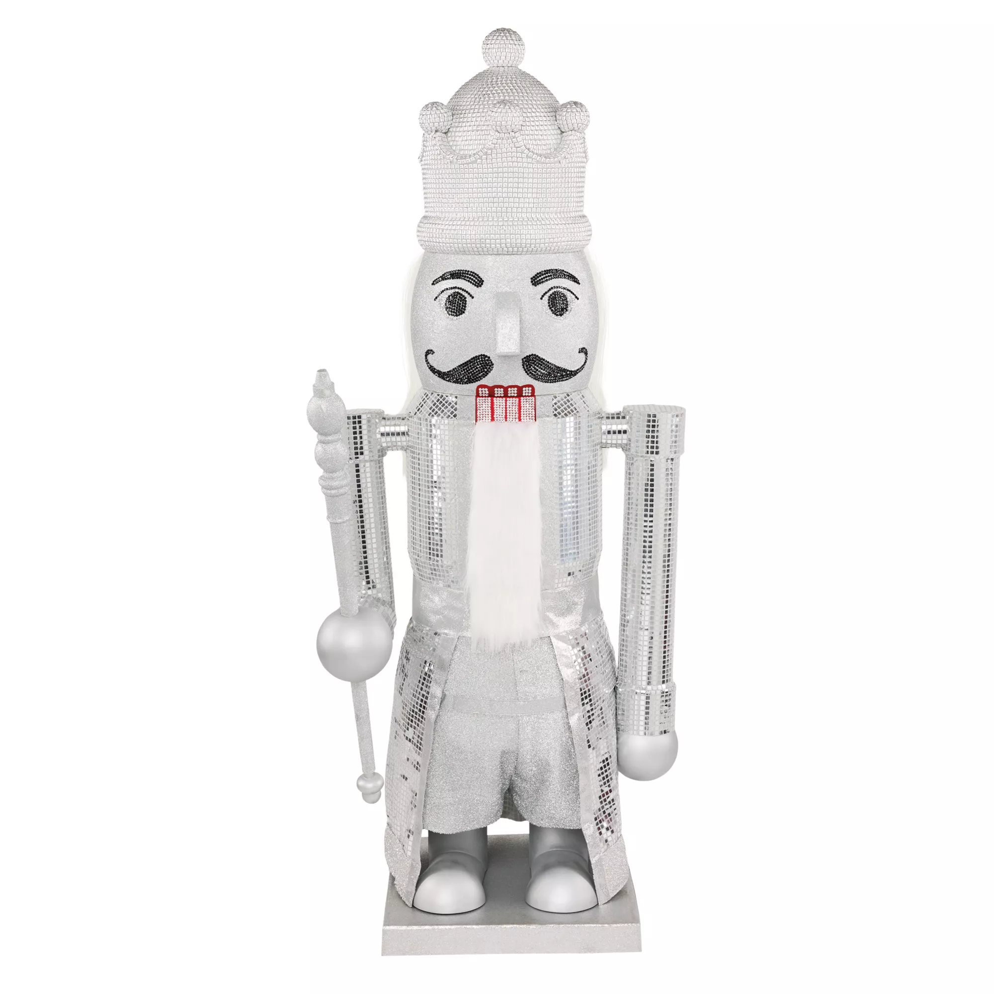 7 Ft Silver Bling Bluetooth Compatible Nutcracker Animatronic at Spirit Halloween