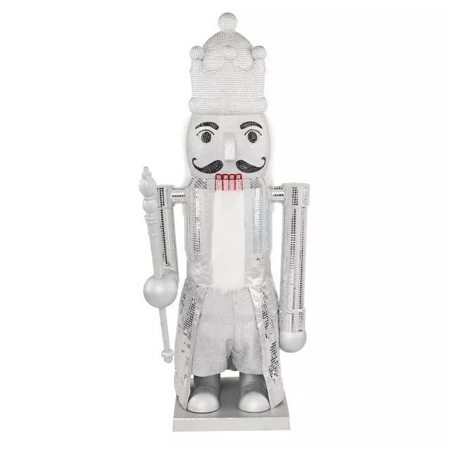 7 Ft Silver Bling Bluetooth Compatible Nutcracker Animatronic at Spirit Halloween