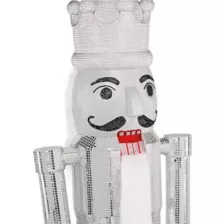 7 Ft Silver Bling Bluetooth Compatible Nutcracker Animatronic at Spirit Halloween