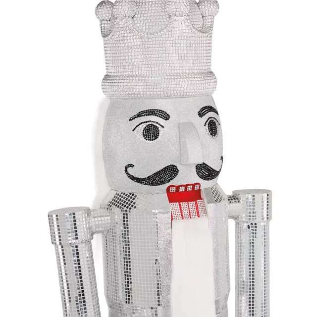 7 Ft Silver Bling Bluetooth Compatible Nutcracker Animatronic at Spirit Halloween
