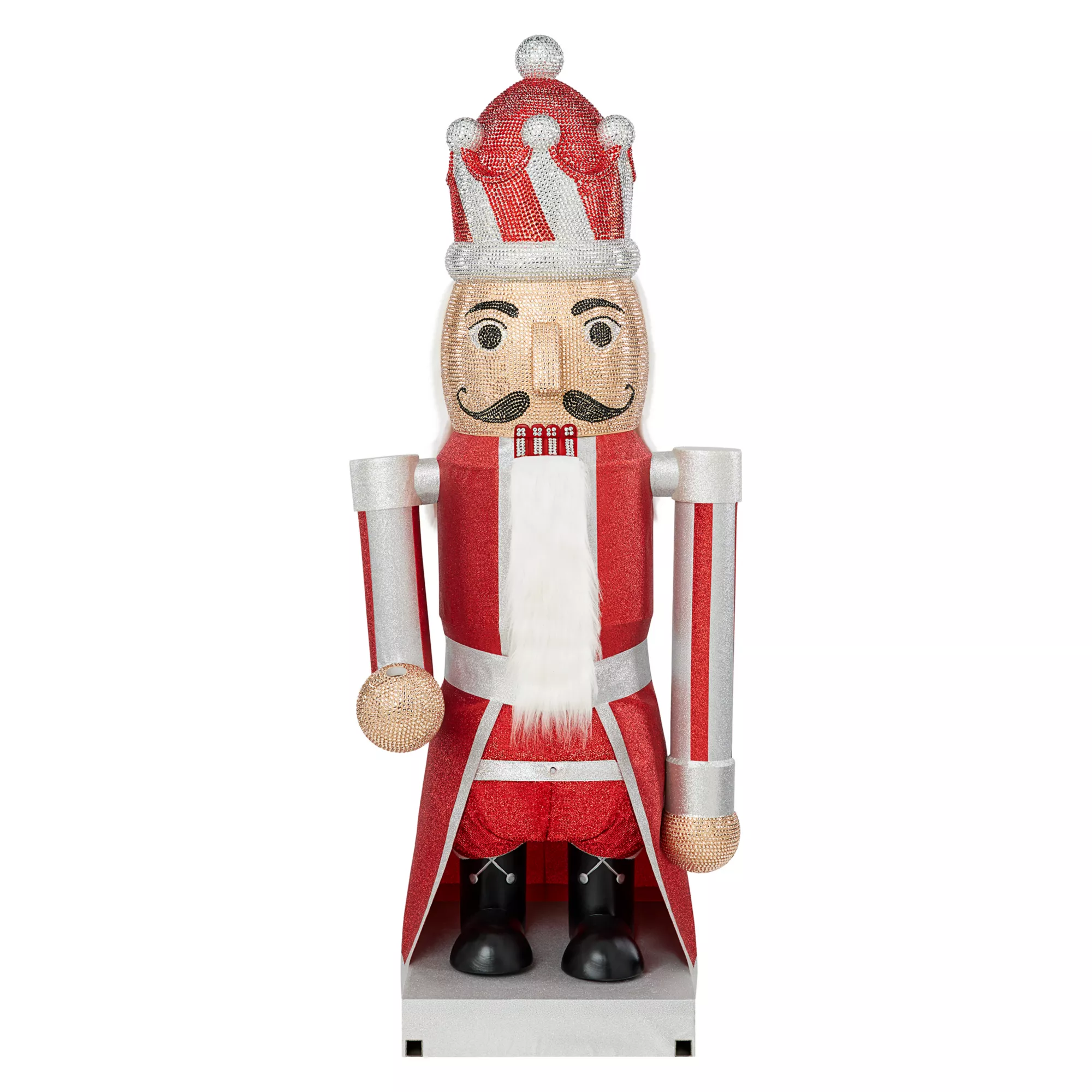 7 Ft Candy Cane Bling Bluetooth Compatible Nutcracker Animatronic at Spirit Halloween