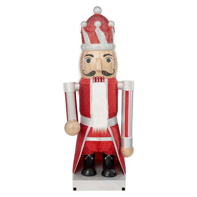 7 Ft Candy Cane Bling Bluetooth Compatible Nutcracker Animatronic at Spirit Halloween