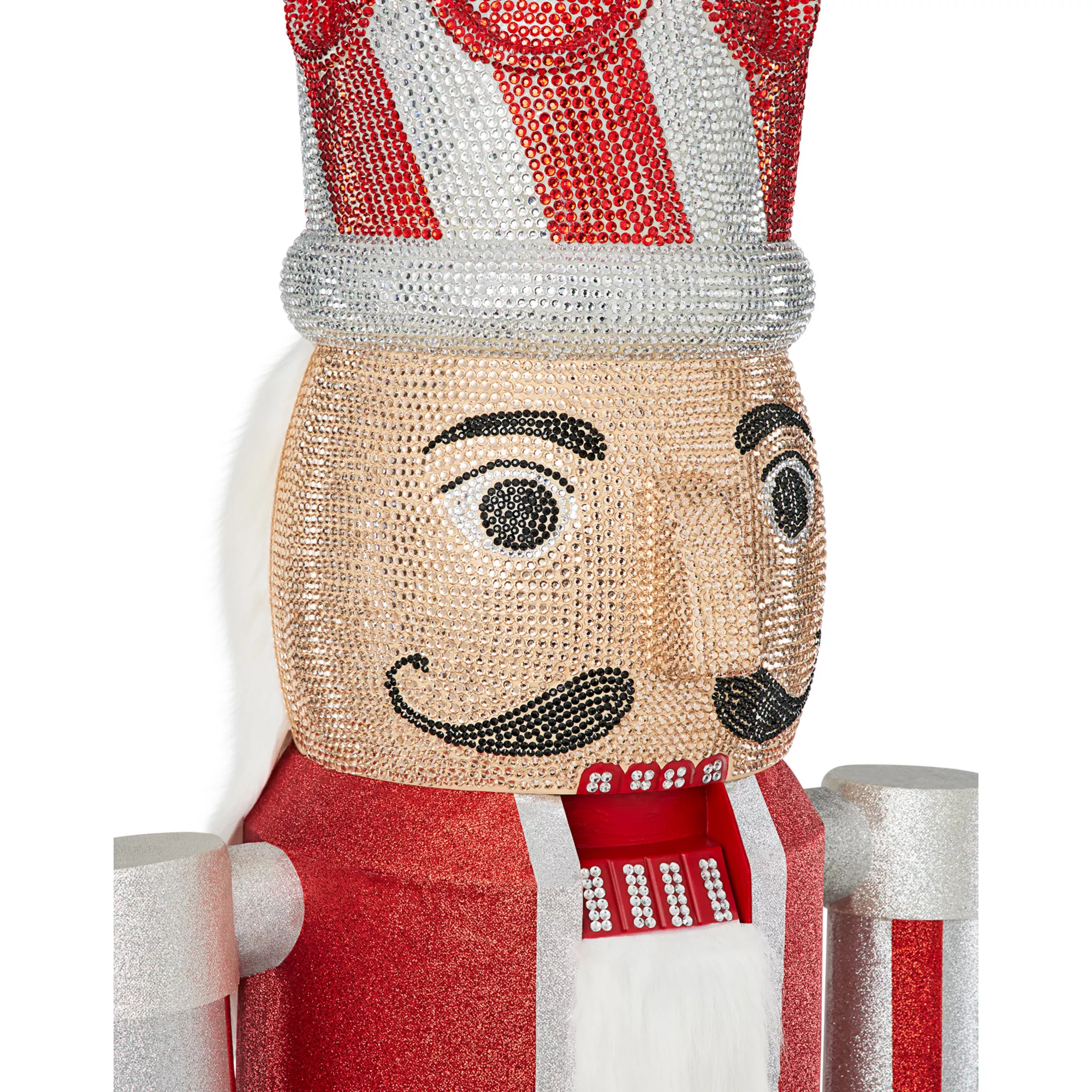 7 Ft Candy Cane Bling Bluetooth Compatible Nutcracker Animatronic at Spirit Halloween