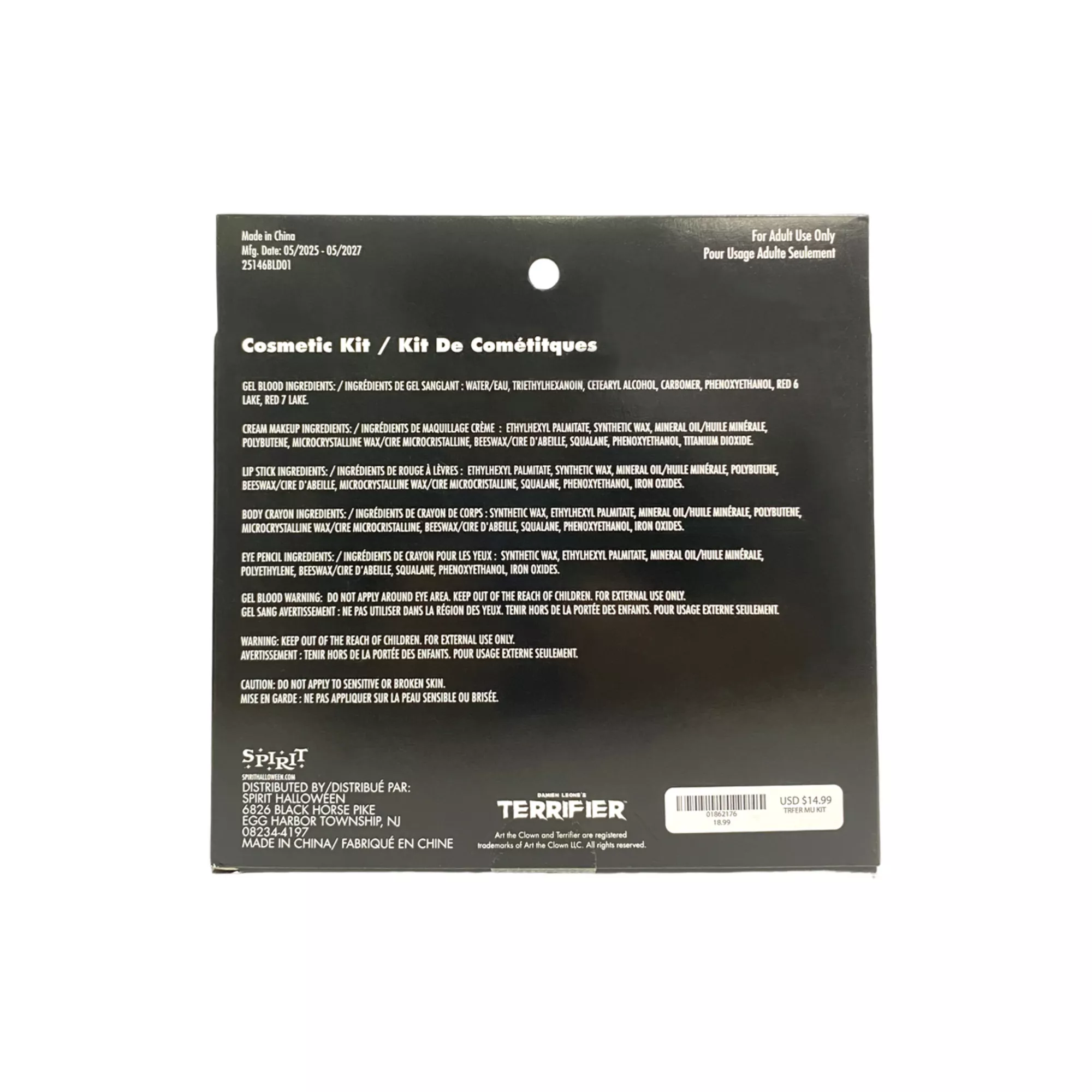 Terrifier -  Makeup Kit at Spencer's